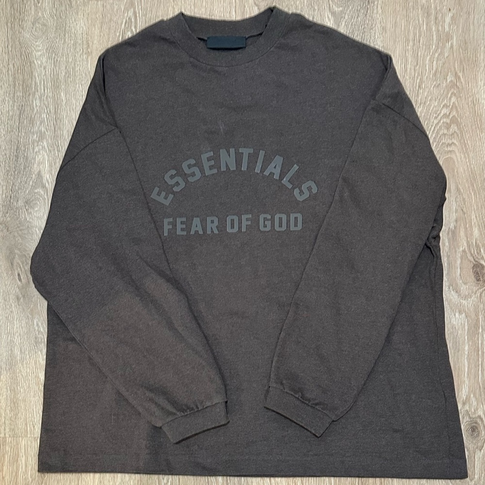 NWOT Fear of God Essentials Men’s Size L Relaxed Fit Heavy Weight Shirt Brown